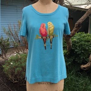 Cotton top with cool parakeet image